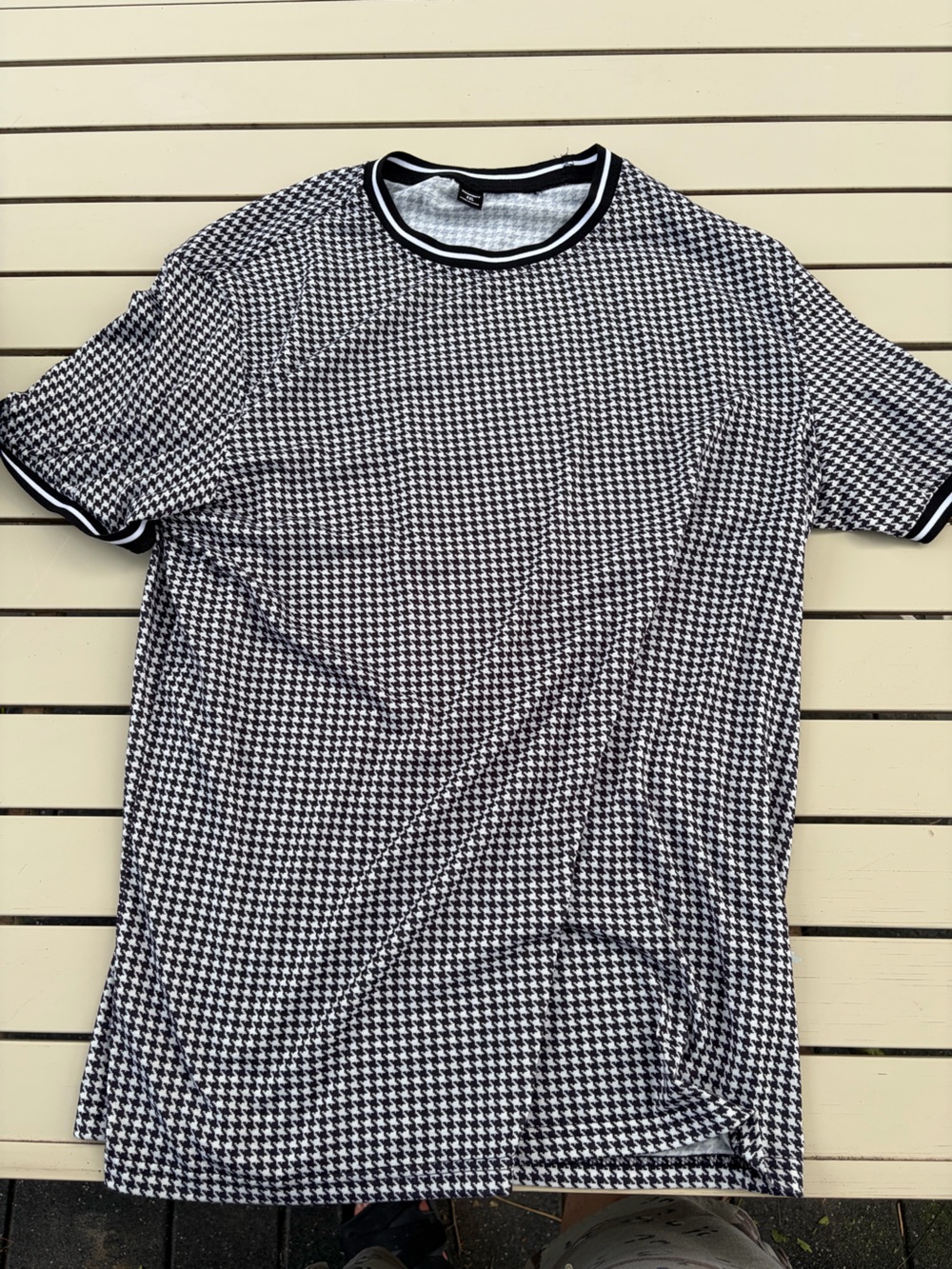 NFINITY Black & White Houndstooth Circle Skirt